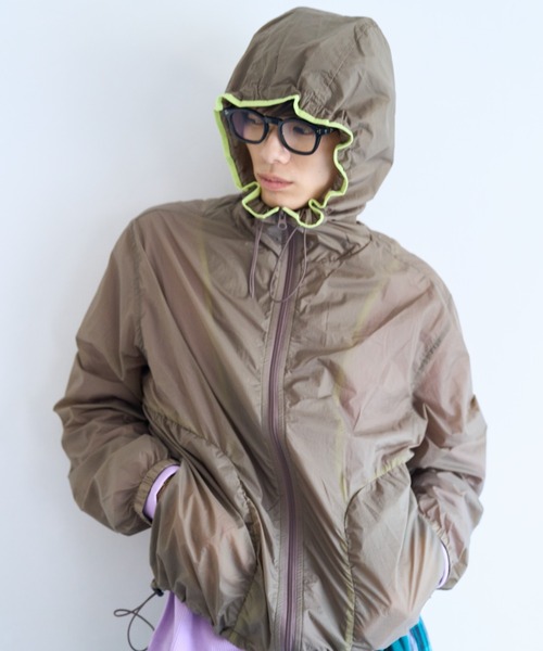 common gull products.(コモンガルプロダクツ)の「駆け込みシアージャケット(ナイロンジャケット・レディース・アイボリー/ミント/レッド系/ブラウン系・MEDIUM/SMALL/LARGE)」の7枚目の写真