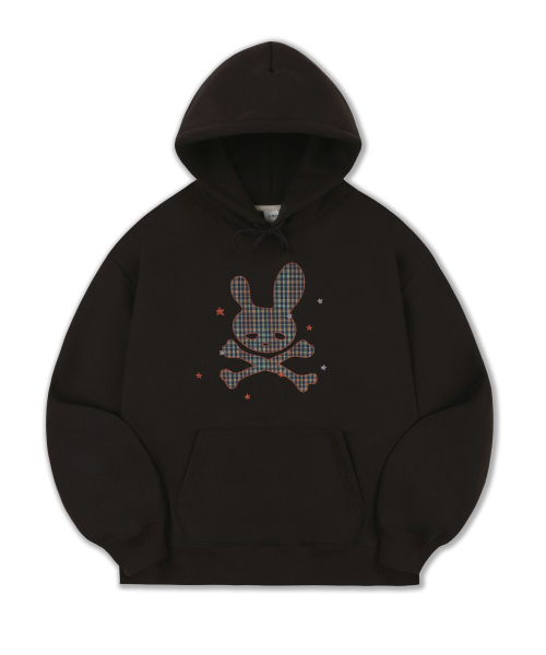 ambler(エムブラー)の「SLEEPY RABBIT アップリケ刺繍フードTシャツ AHP1315(ダークブラウン)(パーカー・レディース・その他・S/M)」の1枚目の写真