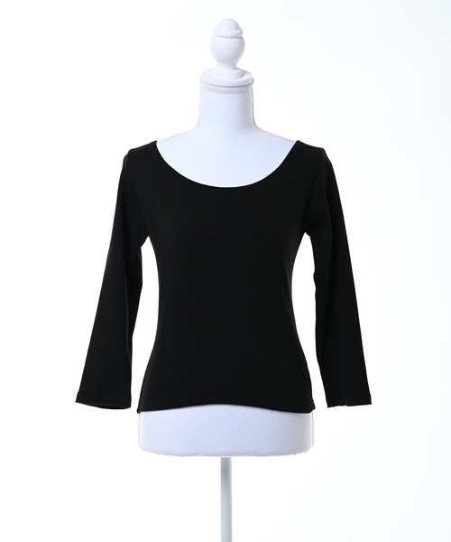 Narcissus(ナルシス)の「【Narcissus】ボートネックリブT / 長袖 カットソー ロンT(Tシャツ/カットソー・レディース・レッド/ブラック/グレー・FREE)」の2枚目の写真