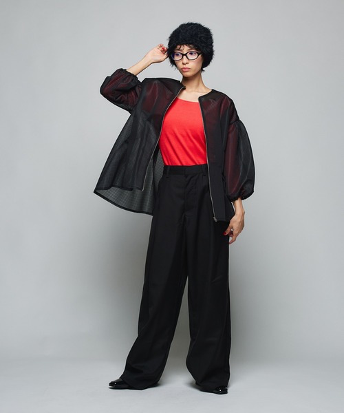 Narcissus(ナルシス)の「【Narcissus】ボートネックリブT / 長袖 カットソー ロンT(Tシャツ/カットソー・レディース・レッド/ブラック/グレー・FREE)」の8枚目の写真