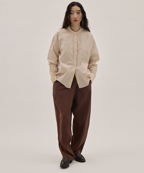 YLEVE（イレーヴ）の「[YLEVE/イレーヴ]RAYON-POLYESTER BROAD TROUSERS/レーヨンポリエステル ブロードパンツ/スラックス（その他パンツ・レディース・ブラック/ブラウン・0/1）」の6枚目の写真