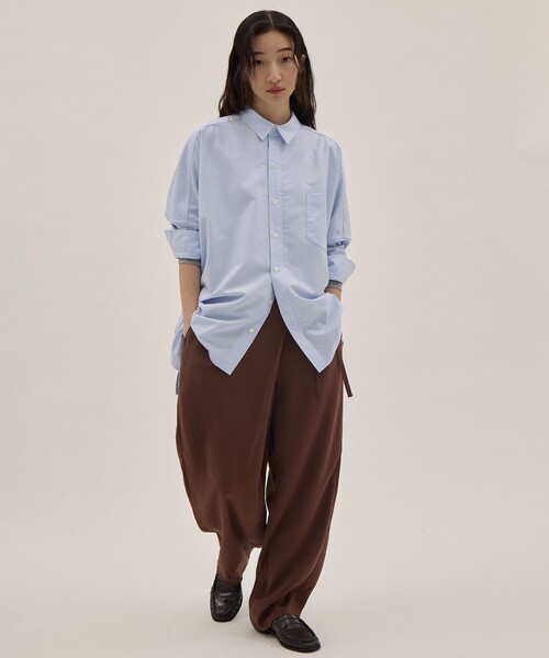 YLEVE（イレーヴ）の「[YLEVE/イレーヴ]RAYON-POLYESTER BROAD TROUSERS/レーヨンポリエステル ブロードパンツ/スラックス（その他パンツ・レディース・ブラック/ブラウン・0/1）」の8枚目の写真