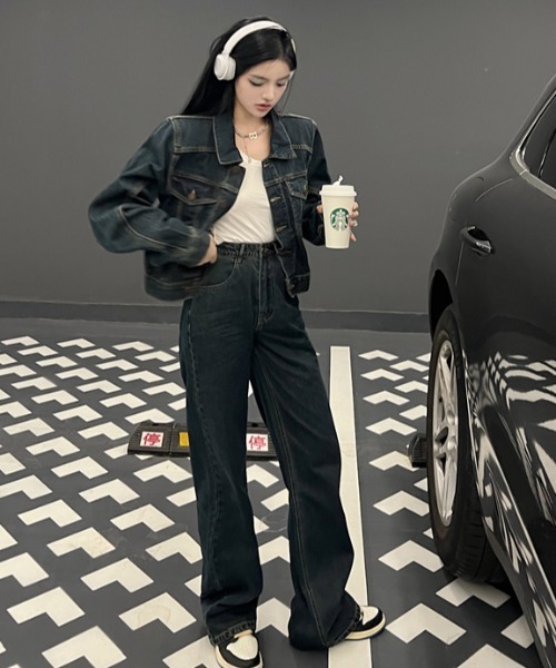 FAVORITO(ファヴォリート)の「デニムトップスパンツセットアップ(セットアップ・レディース・ブルー・S/M/L)」の9枚目の写真