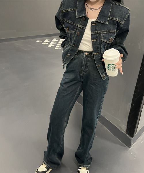 FAVORITO(ファヴォリート)の「デニムトップスパンツセットアップ(セットアップ・レディース・ブルー・S/M/L)」の6枚目の写真