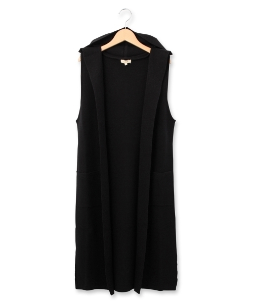 HusHusH（ハッシュアッシュ）の「フーデッドミラノリブベスト（ベスト・レディース・グレー/ブラック・02）」の2枚目の写真