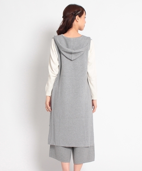 HusHusH（ハッシュアッシュ）の「フーデッドミラノリブベスト（ベスト・レディース・グレー/ブラック・02）」の5枚目の写真