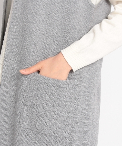 HusHusH（ハッシュアッシュ）の「フーデッドミラノリブベスト（ベスト・レディース・グレー/ブラック・02）」の7枚目の写真