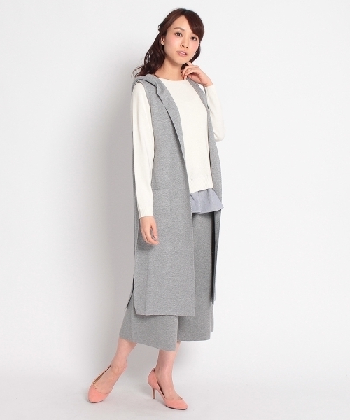 HusHusH（ハッシュアッシュ）の「フーデッドミラノリブベスト（ベスト・レディース・グレー/ブラック・02）」の9枚目の写真