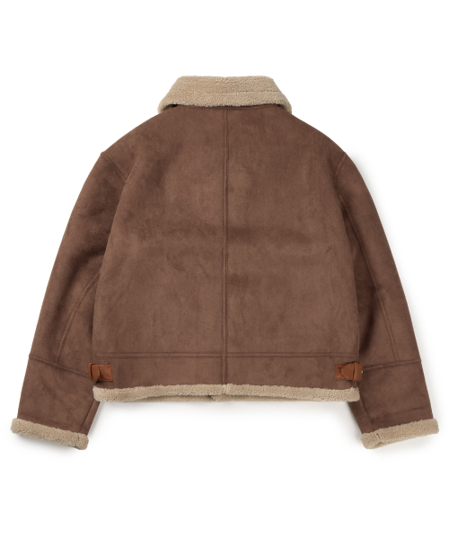 ROWDY(ラウディ)の「ビーガンスエードエビエータームートンジャケット_モカブラウン(ムートンコート・レディース・その他・LARGE/MEDIUM/X-LARGE/SMALL)」の4枚目の写真