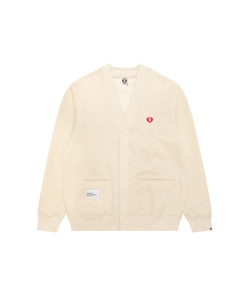 AAPE BY A BATHING APE(エーエイプバイアベイシングエイプ)の「AAPE NOW HEART SWEAT CARDIGAN(カーディガン/ボレロ・メンズ・ベージュ系その他5・MEDIUM)」の1枚目の写真