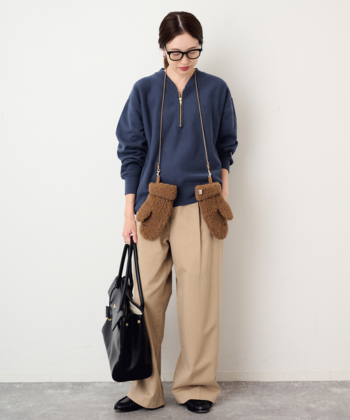 Champion(チャンピオン)の「Champion/チャンピオン SLOBE別注 ハーフジップスウェット(スウェット・レディース・ブラウン/ネイビー/ブラック・FREE)」の6枚目の写真