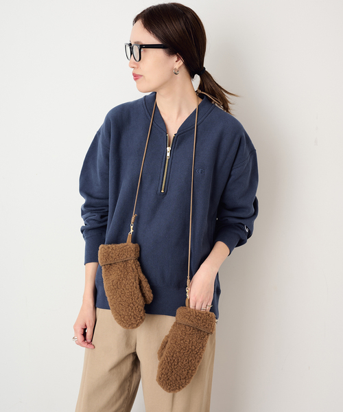 Champion(チャンピオン)の「Champion/チャンピオン SLOBE別注 ハーフジップスウェット(スウェット・レディース・ブラウン/ネイビー/ブラック・FREE)」の10枚目の写真