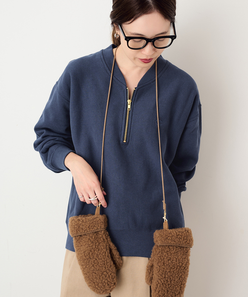 Champion(チャンピオン)の「Champion/チャンピオン SLOBE別注 ハーフジップスウェット(スウェット・レディース・ブラウン/ネイビー/ブラック・FREE)」の11枚目の写真