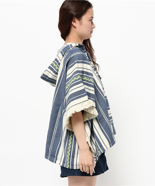 X-girl(エックスガール)の「【mini掲載】MEXICAN PONCHO /ポンチョ/メキシカン/トップス(その他トップス・レディース・ブルー/ホワイト・ONE SIZE)」の8枚目の写真