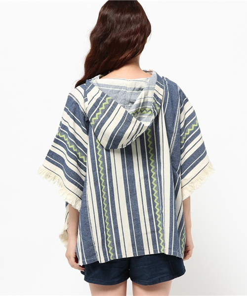 X-girl(エックスガール)の「【mini掲載】MEXICAN PONCHO /ポンチョ/メキシカン/トップス(その他トップス・レディース・ブルー/ホワイト・ONE SIZE)」の9枚目の写真