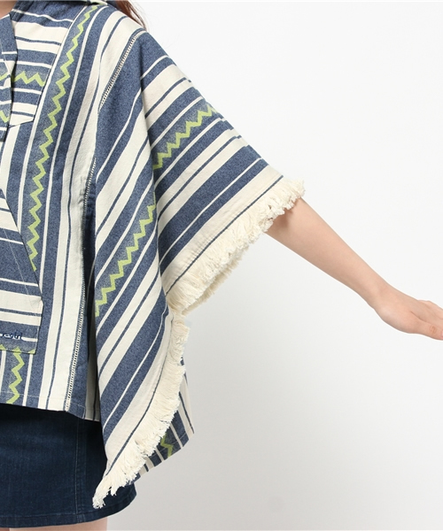 X-girl(エックスガール)の「【mini掲載】MEXICAN PONCHO /ポンチョ/メキシカン/トップス(その他トップス・レディース・ブルー/ホワイト・ONE SIZE)」の11枚目の写真