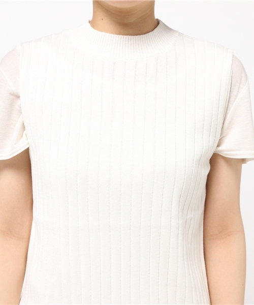 ikka（イッカ）の「12Gワイドリブノースリプルオーバー（ニット/セーター・レディース・グレー/ホワイト・LARGE/MEDIUM）」の6枚目の写真