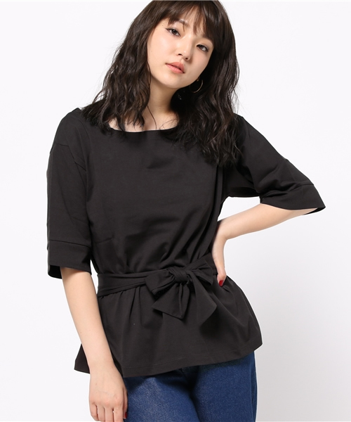 MOUSSY（マウジー）の「COTTON RIBBON LOOSE TOPS J（Tシャツ/カットソー・レディース・ブラック/ホワイト/ブラウン・FREE）」の10枚目の写真