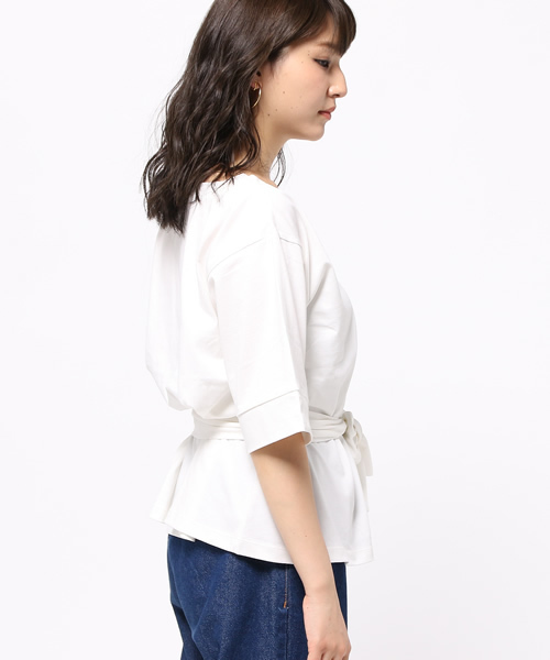 MOUSSY（マウジー）の「COTTON RIBBON LOOSE TOPS J（Tシャツ/カットソー・レディース・ブラック/ホワイト/ブラウン・FREE）」の12枚目の写真