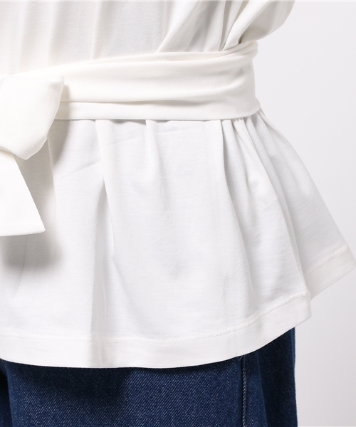 MOUSSY（マウジー）の「COTTON RIBBON LOOSE TOPS J（Tシャツ/カットソー・レディース・ブラック/ホワイト/ブラウン・FREE）」の6枚目の写真