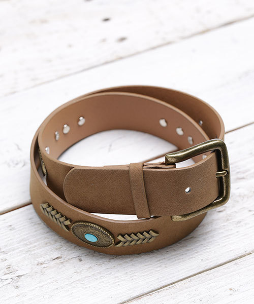 NANO universe（ナノユニバース）の「コンチョベルト（ベルト・レディース・キャメル/ブラック・FREE）」の2枚目の写真