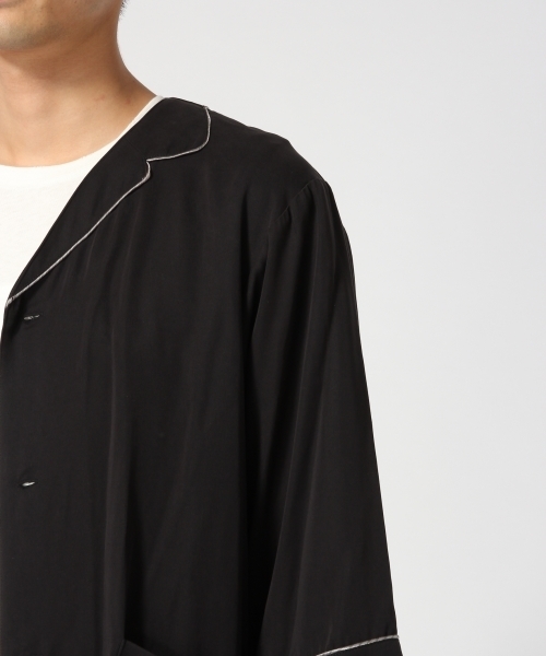 HARE（ハレ）の「モダールパジャマシャツ7分袖(HARE)（シャツ/ブラウス・メンズ・ブラック/グレー・MEDIUM/SMALL）」の9枚目の写真