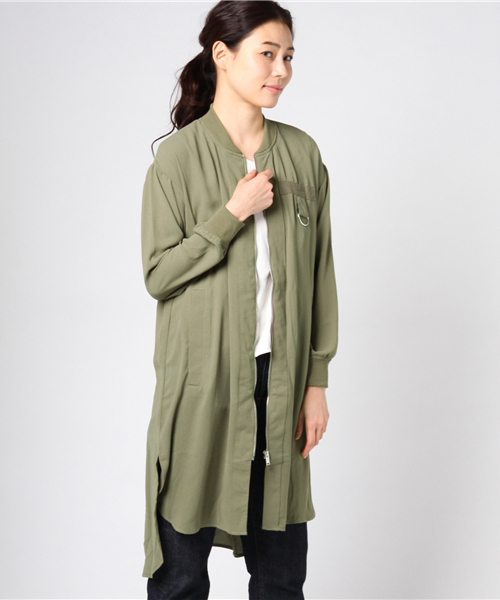 VENCEEXCHANGE（ヴァンスエクスチェンジ）の「ロングシャツブルゾン                   （シャツ/ブラウス・レディース・マスタード/ブラック/ダークグリーン/ピンク・MEDIUM）」の11枚目の写真