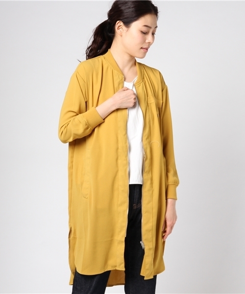 VENCEEXCHANGE（ヴァンスエクスチェンジ）の「ロングシャツブルゾン                   （シャツ/ブラウス・レディース・マスタード/ブラック/ダークグリーン/ピンク・MEDIUM）」の12枚目の写真