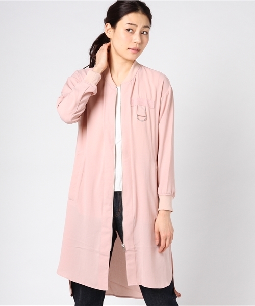 VENCEEXCHANGE（ヴァンスエクスチェンジ）の「ロングシャツブルゾン                   （シャツ/ブラウス・レディース・マスタード/ブラック/ダークグリーン/ピンク・MEDIUM）」の13枚目の写真