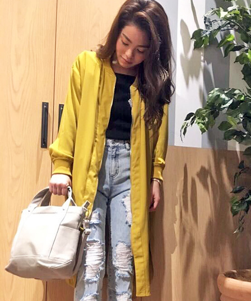 VENCEEXCHANGE（ヴァンスエクスチェンジ）の「ロングシャツブルゾン                   （シャツ/ブラウス・レディース・マスタード/ブラック/ダークグリーン/ピンク・MEDIUM）」の21枚目の写真