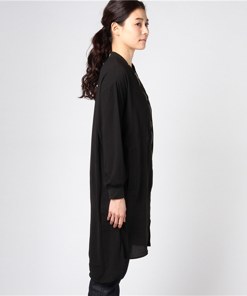 VENCEEXCHANGE（ヴァンスエクスチェンジ）の「ロングシャツブルゾン                   （シャツ/ブラウス・レディース・マスタード/ブラック/ダークグリーン/ピンク・MEDIUM）」の6枚目の写真