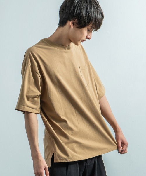 Rocky Monroe(ロッキーモンロー)の「ビッグシルエット抗菌防臭素材Tシャツ(Tシャツ/カットソー・メンズ・ブラック/カーキ/ネイビー/グレー/ホワイト/キャメル・L/LL/M)」の6枚目の写真