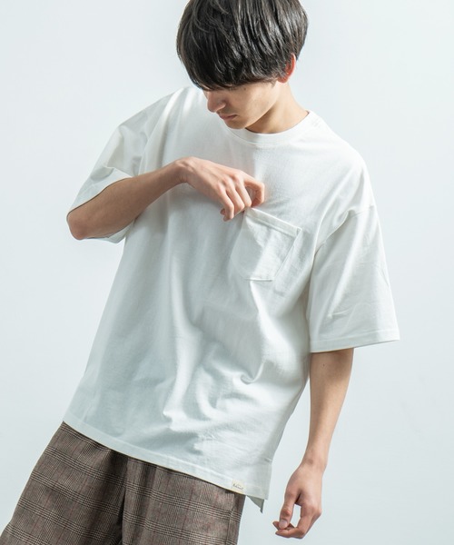Rocky Monroe(ロッキーモンロー)の「ビッグシルエット抗菌防臭素材Tシャツ(Tシャツ/カットソー・メンズ・ブラック/カーキ/ネイビー/グレー/ホワイト/キャメル・L/LL/M)」の2枚目の写真