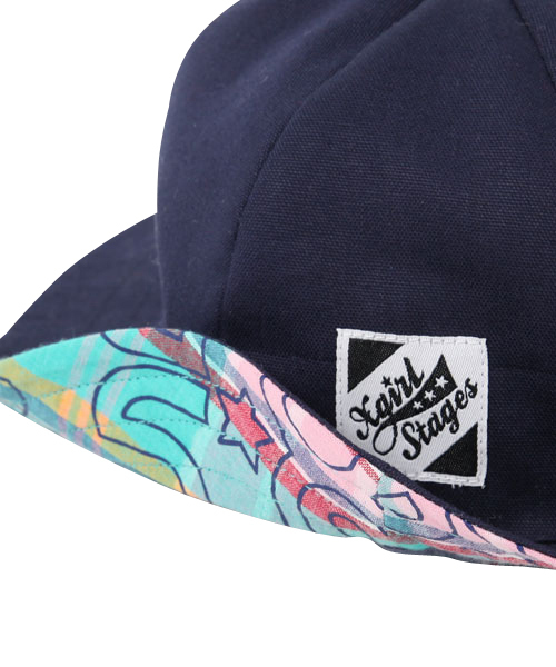 X-girl Stages（エックスガールステージス）の「PLAID  REVERSIBLE  HAT（ハット・キッズ・ネイビー/レッド・X-SMALL/SMALL/MEDIUM）」の3枚目の写真
