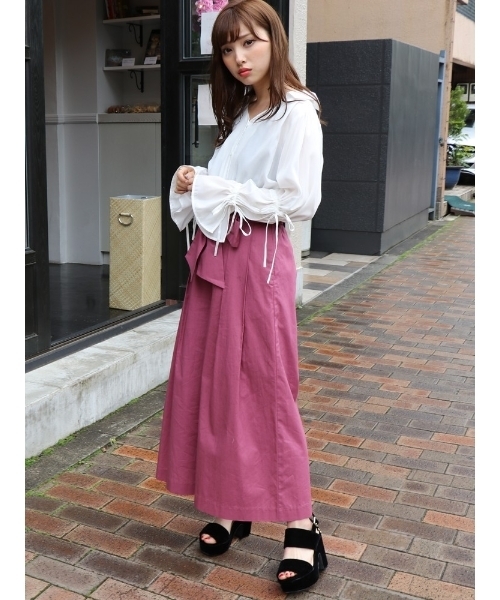 dazzlin（ダズリン）の「カラーワイドパンツ（その他パンツ・レディース・ベビーピンク/ベージュ/ピンク/ブラウン/ネイビー・MEDIUM/SMALL）」の8枚目の写真