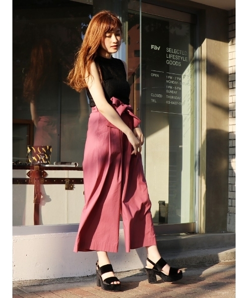 dazzlin（ダズリン）の「カラーワイドパンツ（その他パンツ・レディース・ベビーピンク/ベージュ/ピンク/ブラウン/ネイビー・MEDIUM/SMALL）」の15枚目の写真