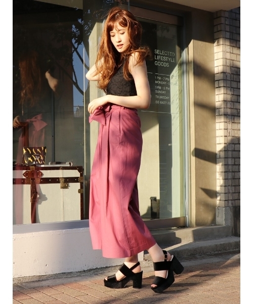 dazzlin（ダズリン）の「カラーワイドパンツ（その他パンツ・レディース・ベビーピンク/ベージュ/ピンク/ブラウン/ネイビー・MEDIUM/SMALL）」の16枚目の写真