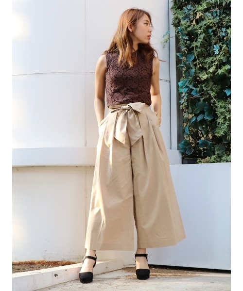 dazzlin（ダズリン）の「カラーワイドパンツ（その他パンツ・レディース・ベビーピンク/ベージュ/ピンク/ブラウン/ネイビー・MEDIUM/SMALL）」の18枚目の写真