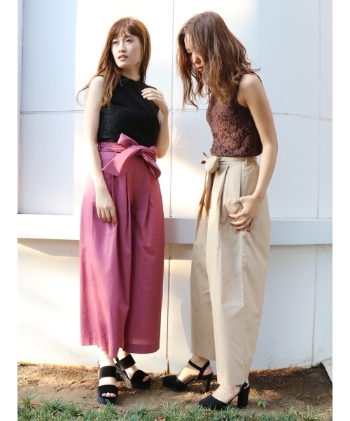 dazzlin（ダズリン）の「カラーワイドパンツ（その他パンツ・レディース・ベビーピンク/ベージュ/ピンク/ブラウン/ネイビー・MEDIUM/SMALL）」の19枚目の写真