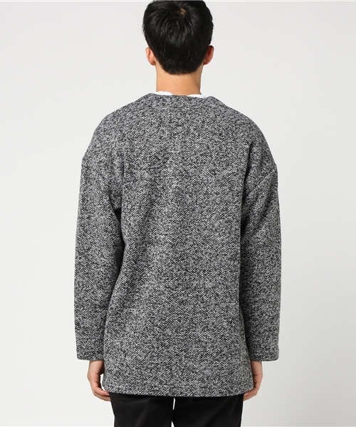 BLISS POINT（ブリスポイント）の「ツイードライクJQカーデ/769826（カーディガン/ボレロ・メンズ・ブラック/ネイビー・MEDIUM/LARGE/X-LARGE）」の6枚目の写真