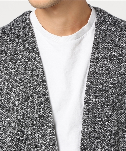 BLISS POINT（ブリスポイント）の「ツイードライクJQカーデ/769826（カーディガン/ボレロ・メンズ・ブラック/ネイビー・MEDIUM/LARGE/X-LARGE）」の8枚目の写真