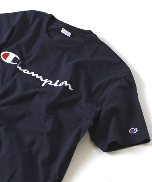 Champion（チャンピオン）の「SHIPS JET BLUE×Champion: 別注 ヘビーウエイト リラックス 刺繍ロゴTシャツ（Tシャツ/カットソー・メンズ・グレー/ネイビー/ライトブルー/ホワイト/ブラック/アクア/コバルトブルー/ピンク・LARGE/MEDIUM/SMALL）」の5枚目の写真