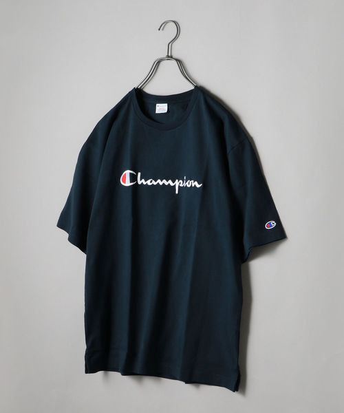 Champion（チャンピオン）の「SHIPS JET BLUE×Champion: 別注 ヘビーウエイト リラックス 刺繍ロゴTシャツ（Tシャツ/カットソー・メンズ・グレー/ネイビー/ライトブルー/ホワイト/ブラック/アクア/コバルトブルー/ピンク・LARGE/MEDIUM/SMALL）」の6枚目の写真