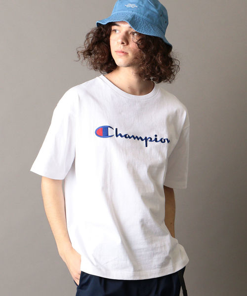 Champion（チャンピオン）の「SHIPS JET BLUE×Champion: 別注 ヘビーウエイト リラックス 刺繍ロゴTシャツ（Tシャツ/カットソー・メンズ・グレー/ネイビー/ライトブルー/ホワイト/ブラック/アクア/コバルトブルー/ピンク・LARGE/MEDIUM/SMALL）」の12枚目の写真