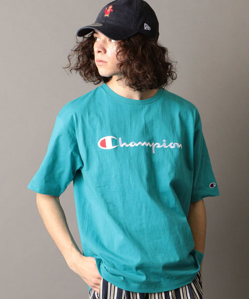 Champion（チャンピオン）の「SHIPS JET BLUE×Champion: 別注 ヘビーウエイト リラックス 刺繍ロゴTシャツ（Tシャツ/カットソー・メンズ・グレー/ネイビー/ライトブルー/ホワイト/ブラック/アクア/コバルトブルー/ピンク・LARGE/MEDIUM/SMALL）」の11枚目の写真