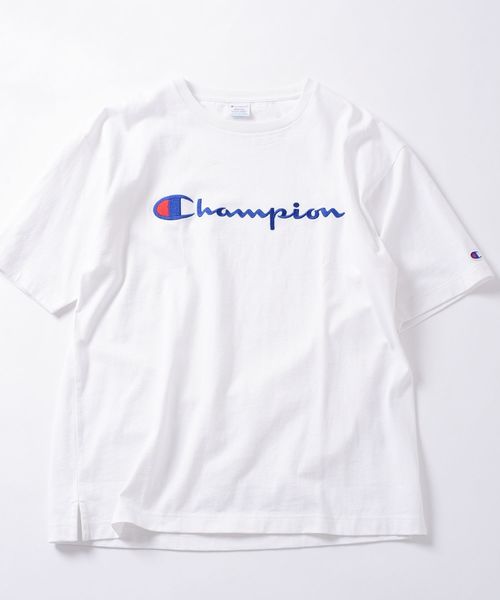 Champion（チャンピオン）の「SHIPS JET BLUE×Champion: 別注 ヘビーウエイト リラックス 刺繍ロゴTシャツ（Tシャツ/カットソー・メンズ・グレー/ネイビー/ライトブルー/ホワイト/ブラック/アクア/コバルトブルー/ピンク・LARGE/MEDIUM/SMALL）」の19枚目の写真