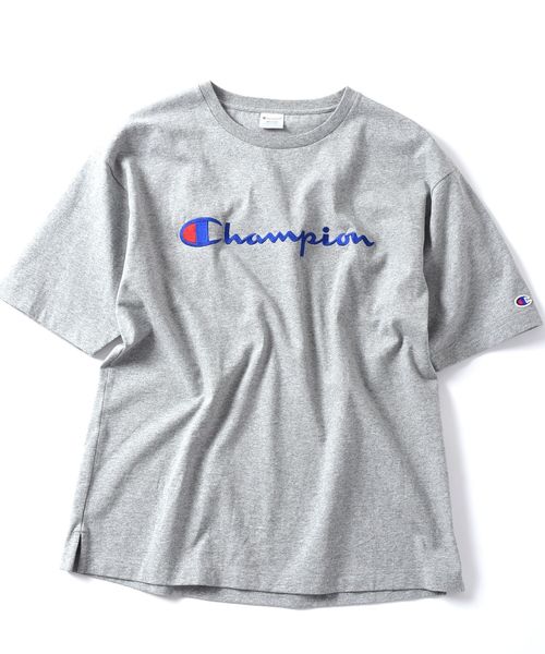 Champion（チャンピオン）の「SHIPS JET BLUE×Champion: 別注 ヘビーウエイト リラックス 刺繍ロゴTシャツ（Tシャツ/カットソー・メンズ・グレー/ネイビー/ライトブルー/ホワイト/ブラック/アクア/コバルトブルー/ピンク・LARGE/MEDIUM/SMALL）」の17枚目の写真