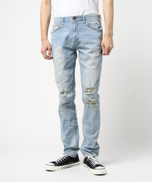 NUMBER (N)INE(ナンバーナイン)の「【NUMBER (N)INE】ダメージテーパードデニム/NDB-701(デニムパンツ・メンズ・ブルー・LARGE/MEDIUM/SMALL)」の1枚目の写真
