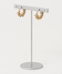 【marinaJEWELRY】14kgf/pti 14kgf*GOLD square metal wrapped hoop pierced earring