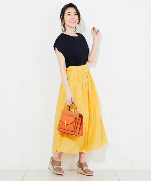 RIVE DROITE（リヴドロワ）の「【洗える】コットンシルクローンマキシスカート（スカート・レディース・ブラック/パープル/イエロー/レッド・FREE）」の6枚目の写真